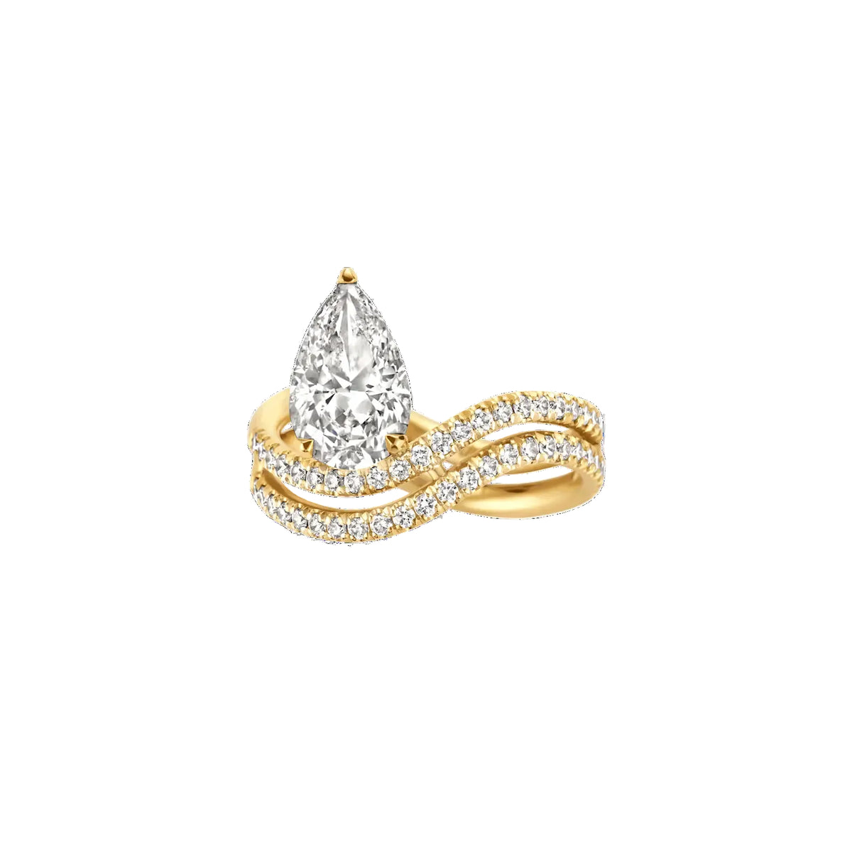 Orlisse Pear Pave Diamond Ring