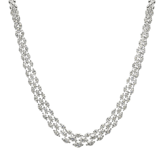 Triple Row Marquise Diamond Necklace