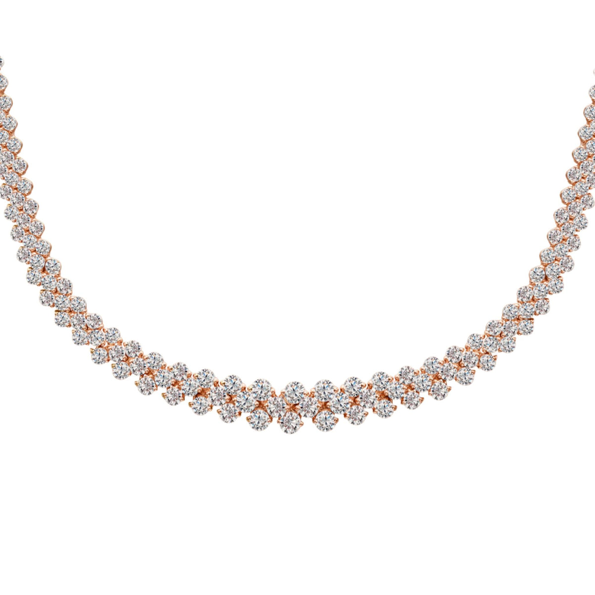 Three Row Diamond Necklace