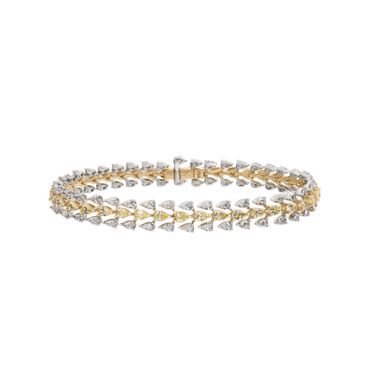 Two-Tone Pear Shape Tennis Bracelet