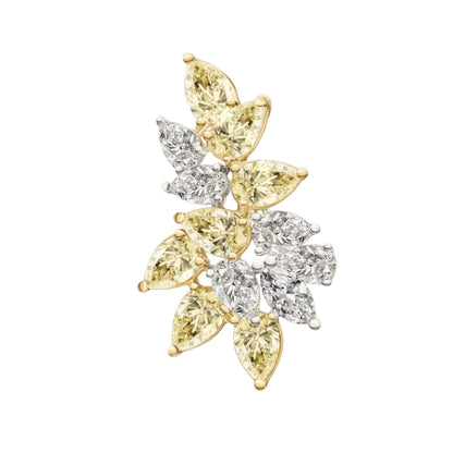 Two-Tone Diamond Cluster Earrings