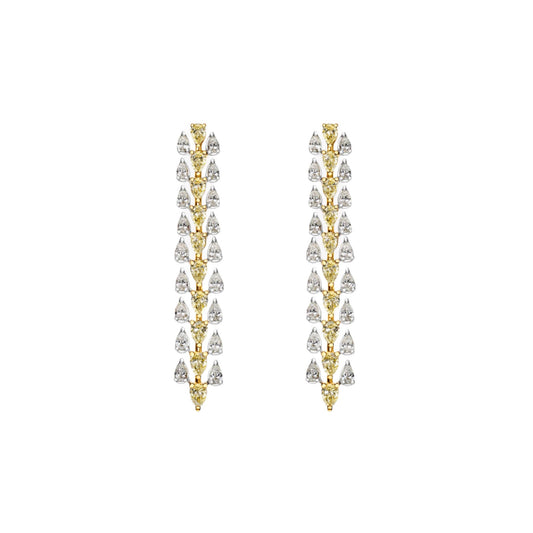 Two-Tone Pear Drop Earrings