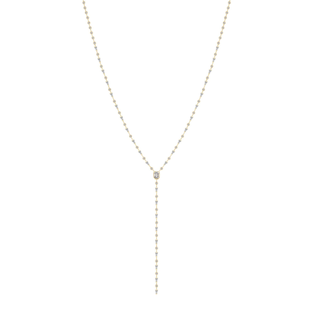 Mixed Diamond Drop Necklace