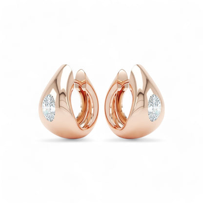 Riri Oval Diamond Huggies