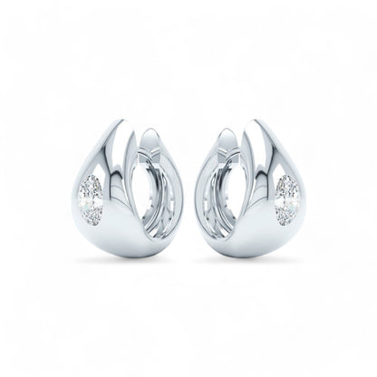 Riri Oval Diamond Huggies