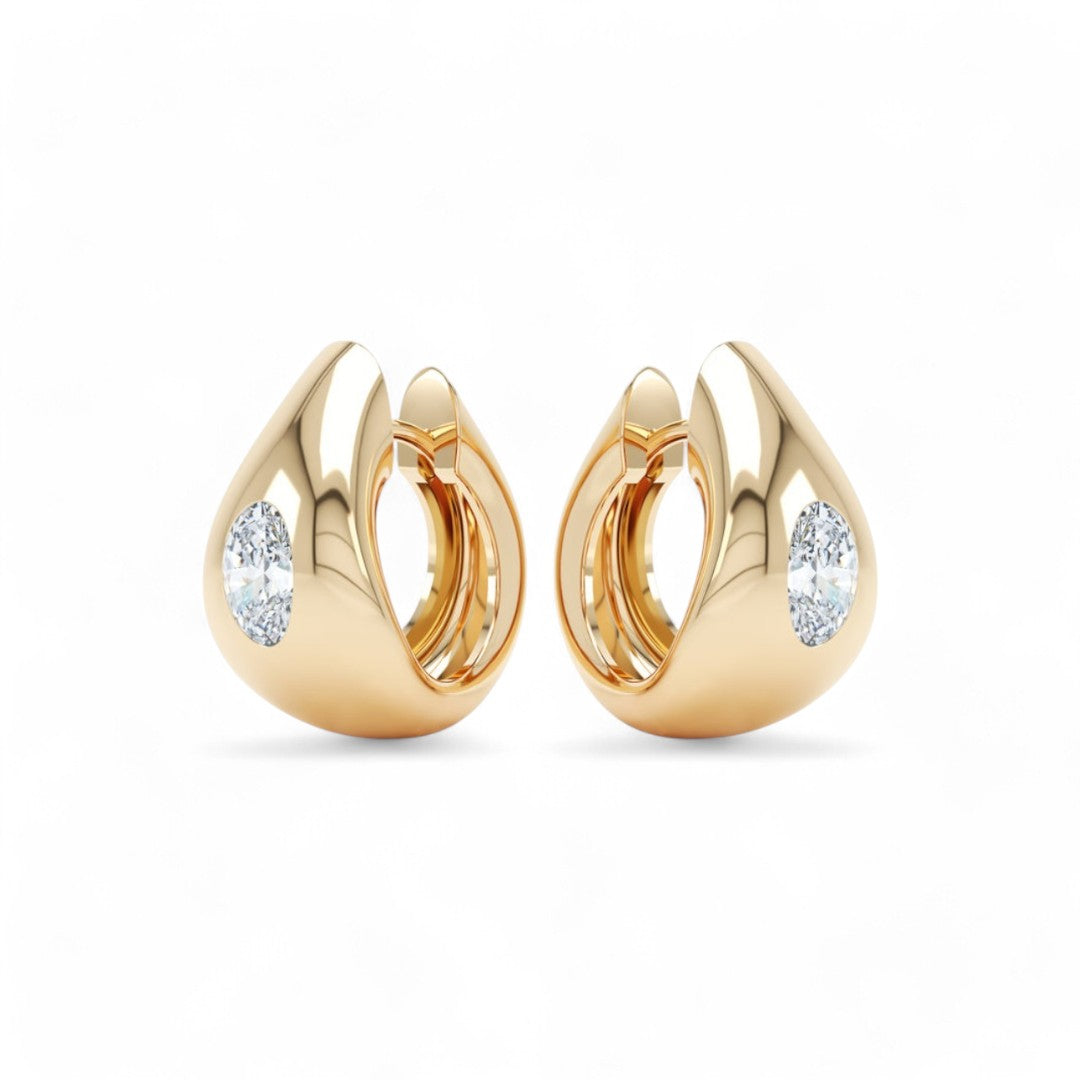 Riri Oval Diamond Huggies