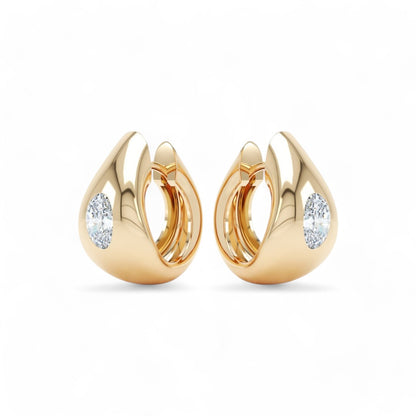 Riri Oval Diamond Huggies