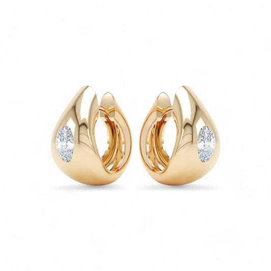 Riri Oval Diamond Huggies