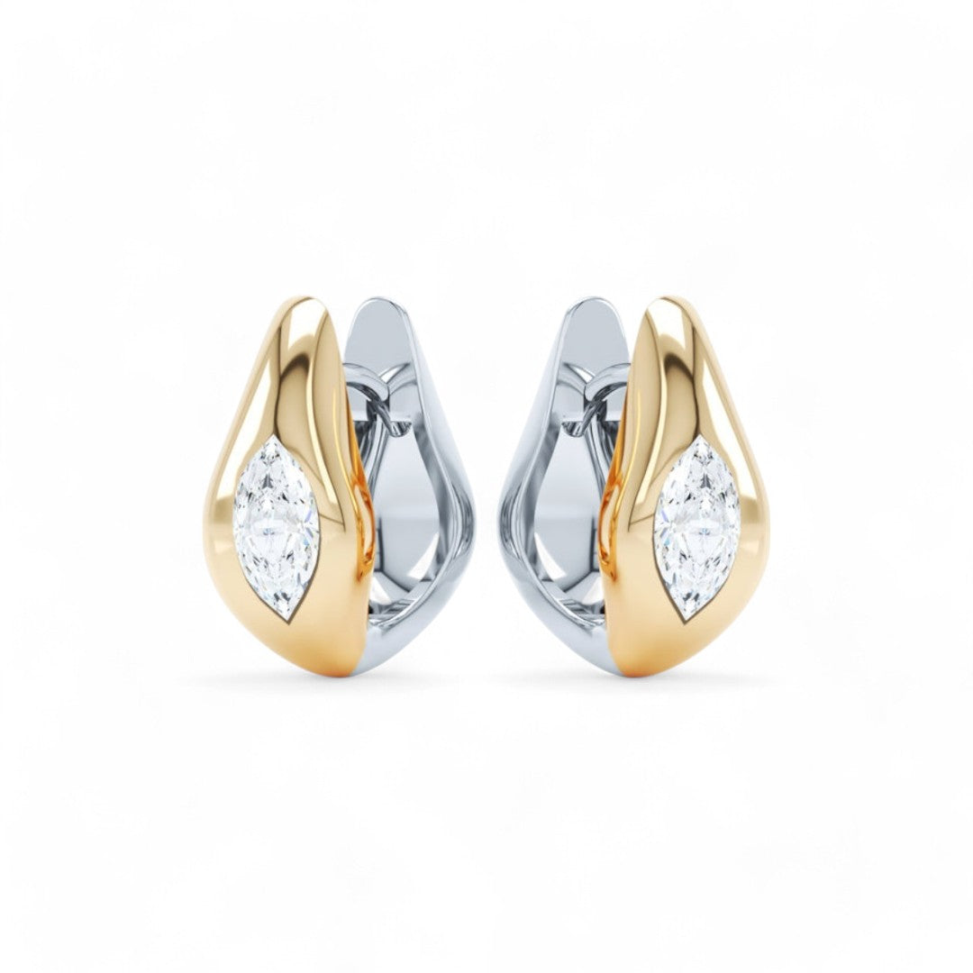 Riri Marquise Diamond Huggies