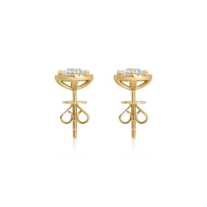 Round Diamond Halo Studs
