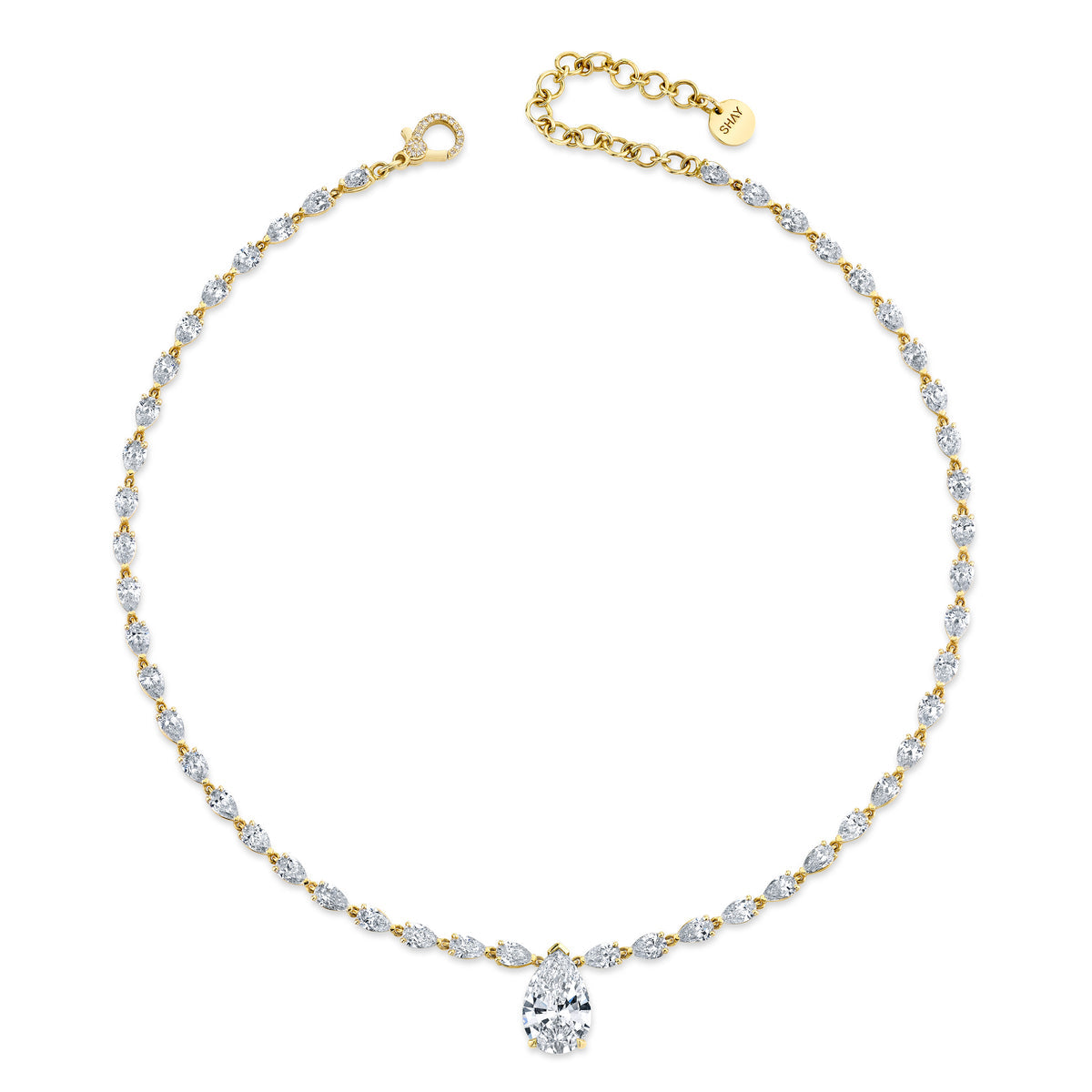 DIAMOND TEARDROP TENNIS NECKLACE