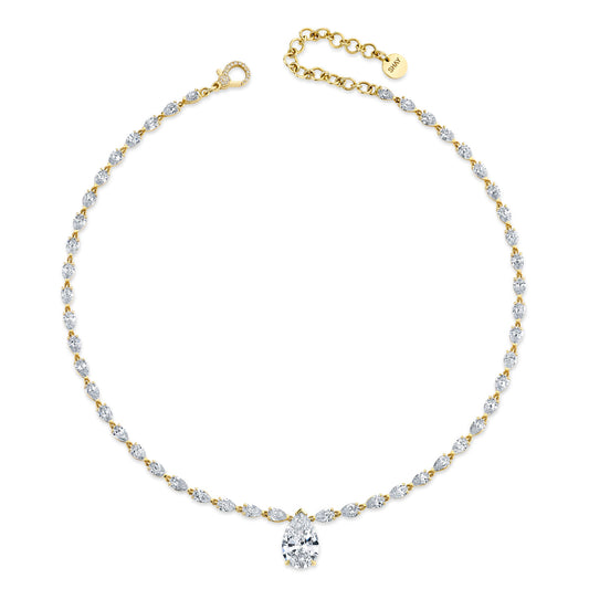 DIAMOND TEARDROP TENNIS NECKLACE
