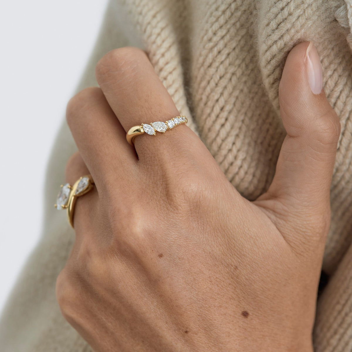 Serena Diamond Arc Ring