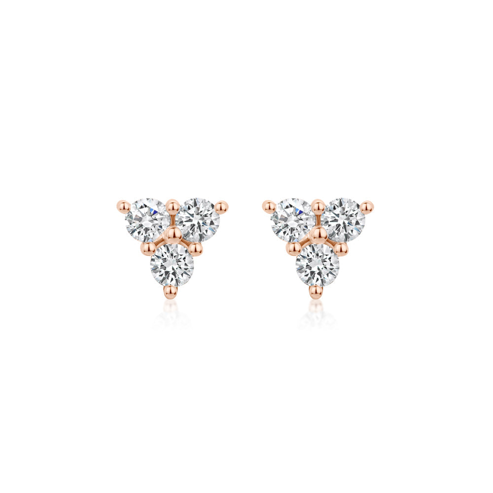 Trio Round Diamond Studs