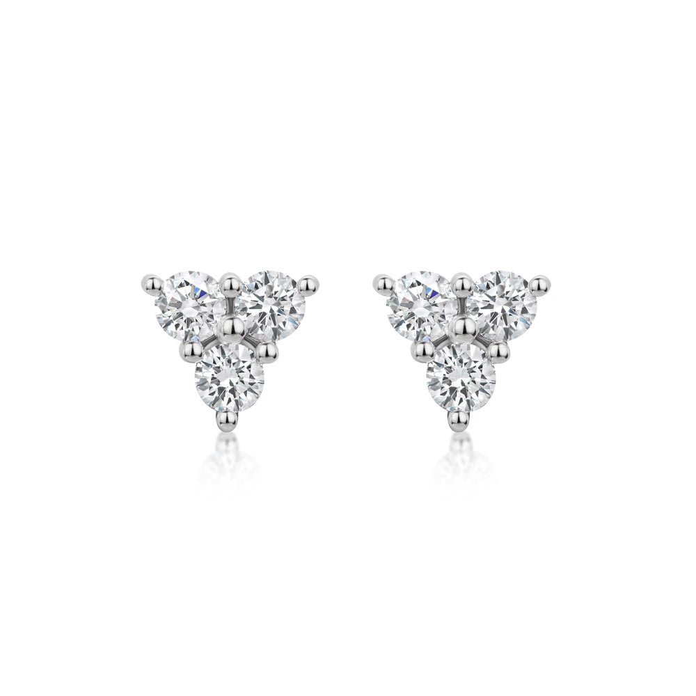 Trio Round Diamond Studs