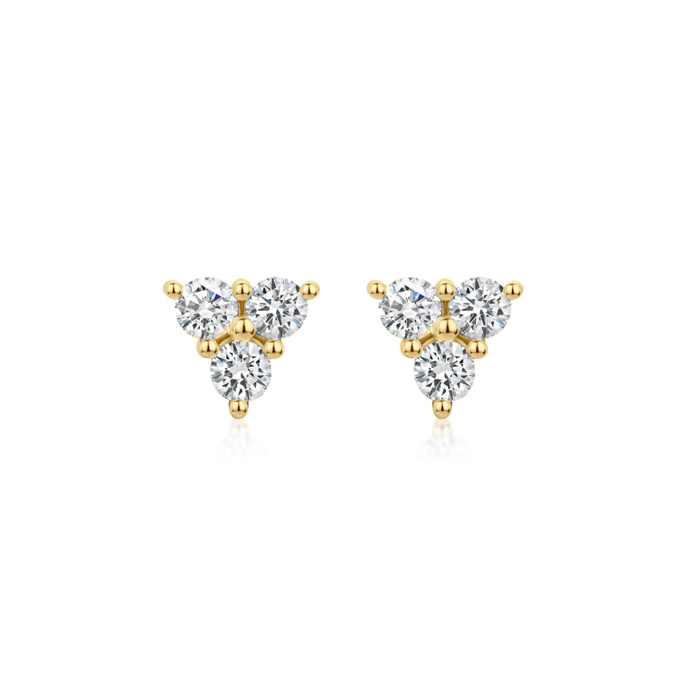Trio Round Diamond Studs