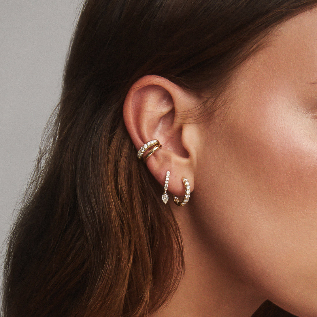 Graduated Diamond Ear Cuff