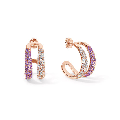 TIMELESS DIAMOND & PINK SAPHIRE EARRINGS
