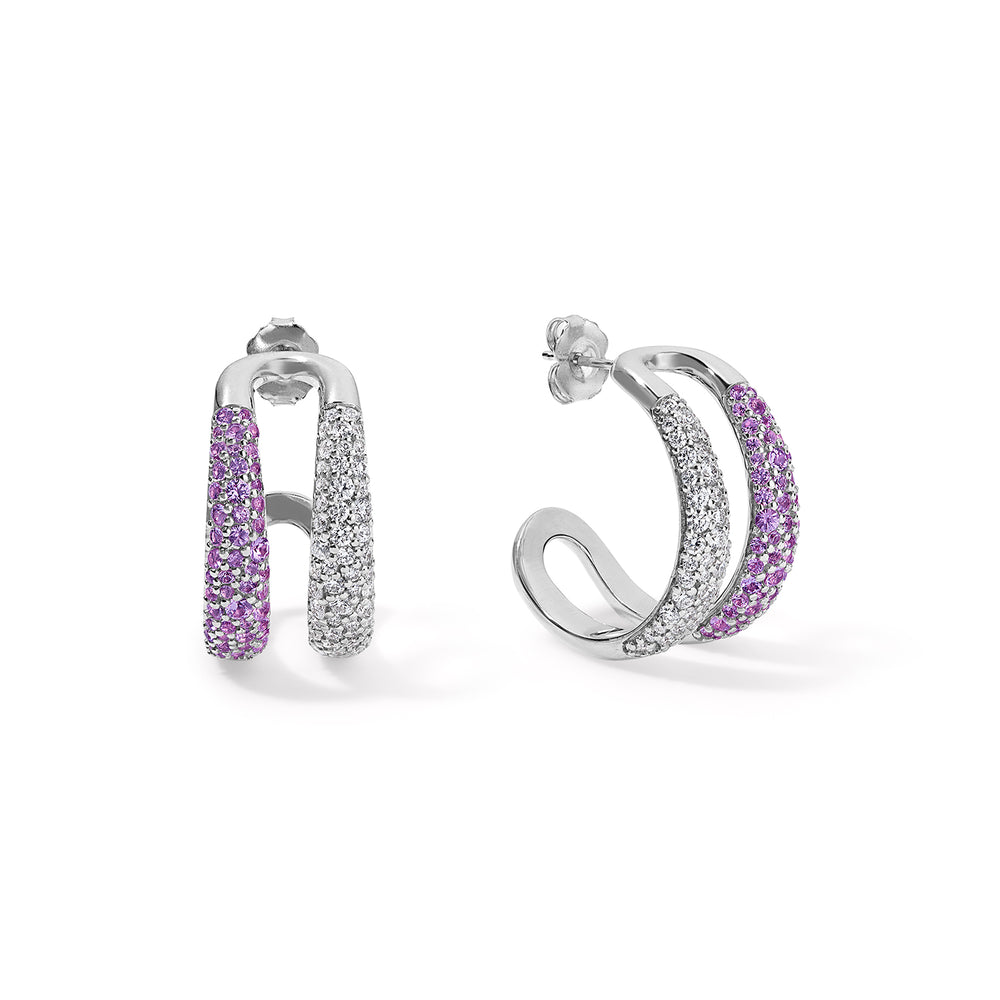 TIMELESS DIAMOND & PINK SAPHIRE EARRINGS