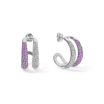 TIMELESS DIAMOND & PINK SAPHIRE EARRINGS
